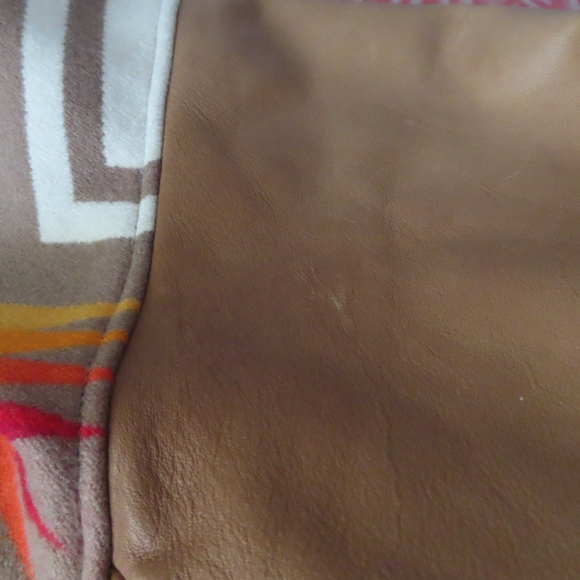 VTG RARE MADE IN USA PENDLETON WOOL WITH LEATHER SLEEVES FULL ZIPP JACKET SZ XL - Picture 6 of 8